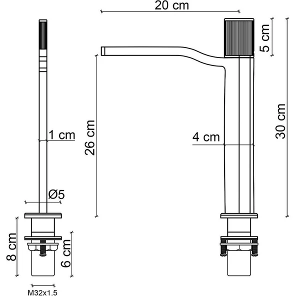 Fontana FA-7021 Yüksek Lavabo Bataryası Krom - Resim 2