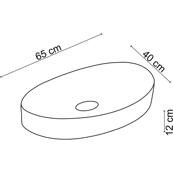 Lena EY-4714MS Tezgah Üstü Lavabo Mat Siyah - Resim 2
