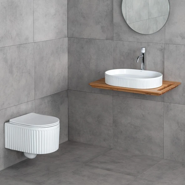 Lena ET-W1000 Asma Klozet Parlak Beyaz - Resim 3