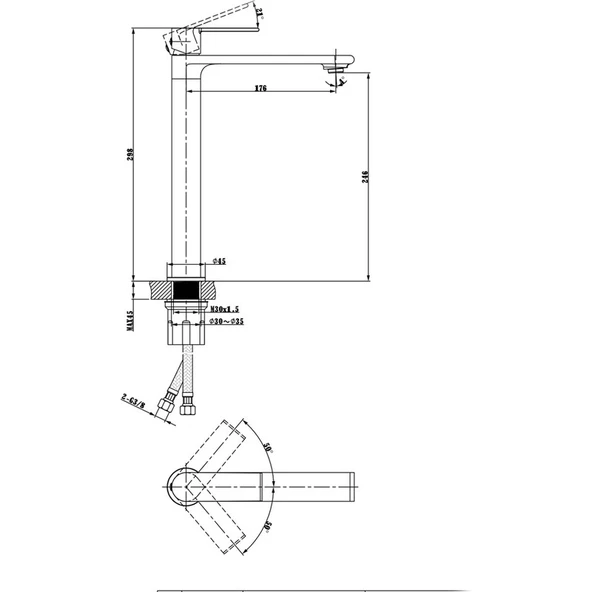 Fontana FM-2322 Altın Lavabo Bataryası - Resim 3