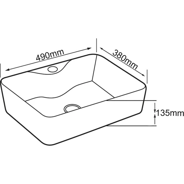 Lena E-5405 Tezgah Üstü Porselen Lavabo - Resim 2