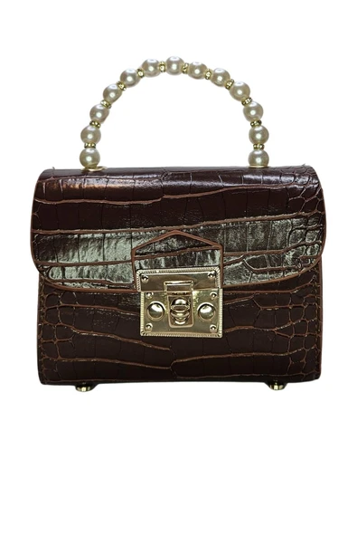 Vos Versa Kadın Gold Zincir Askılı El ve Omuz Çanta Krokodil Desenli ürün görseli 1