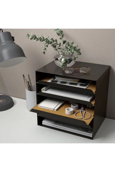 Evrak Rafı, Antrasit, Genişlik: 32 cm  Derinlik: 25 cm  Yükseklik: 32 cm - Resim 4