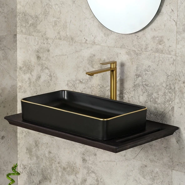 Lena E-4071S Tezgah Üstü Porselen Lavabo - Resim 2