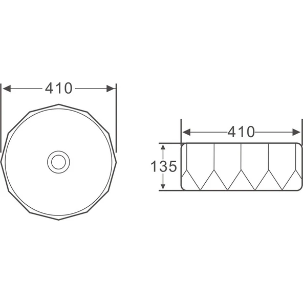 Lena E-2110 Tezgah Üstü Porselen Lavabo - Resim 2