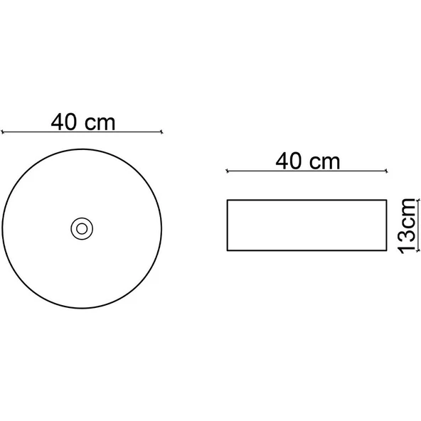 Lena E-W1502MAG Tezgah Üstü Lavabo Mat Gri & Beyaz - Resim 3