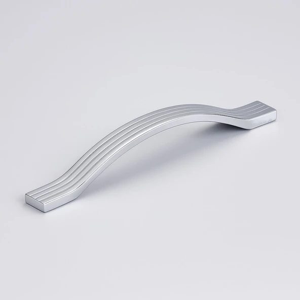 Mobilya Çekmece Dolap Kapak Kulpu Paslanmaz Kulpları Kulbu 192 mm Krom Gümüş Çizgili Metal - Resim 6