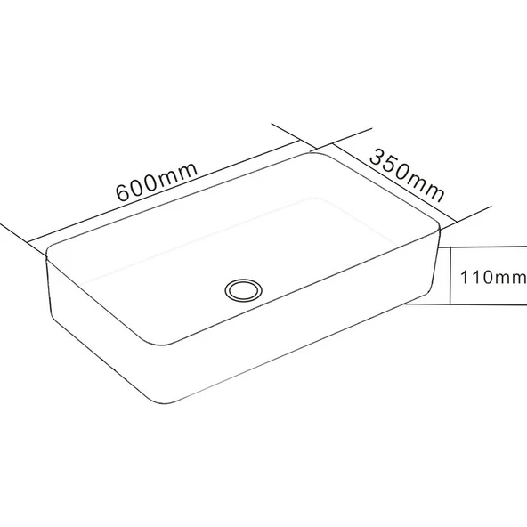 Lena E-4071S Tezgah Üstü Porselen Lavabo - Resim 3