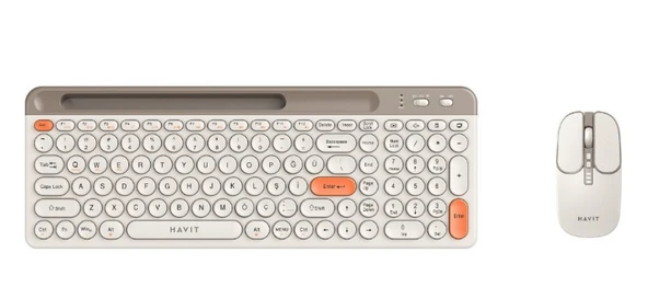 Havit KB835WB Bej Kablosuz Klavye Mouse Seti ürün görseli