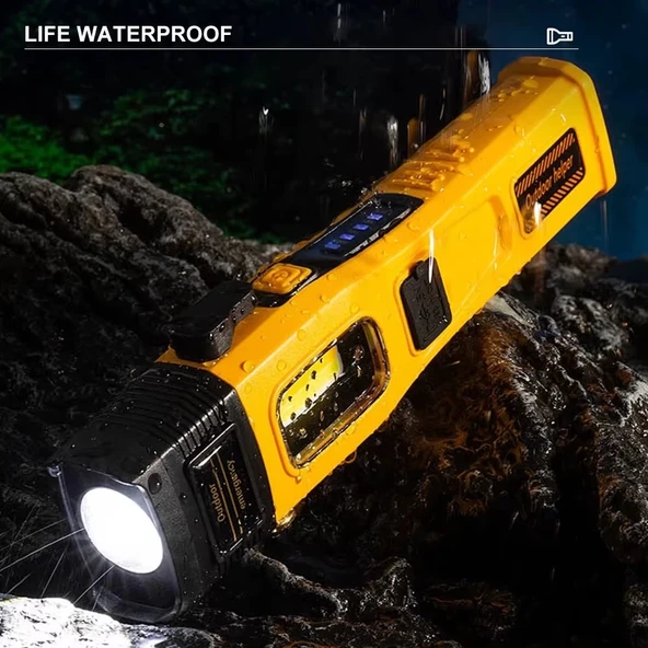 Wison Ws-1414 Cam Kıracaklı Dijital Göstergeli Mıknatıslı Şarjlı Acil Durum Tamirci Feneri - Resim 4