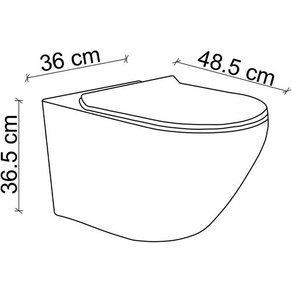 Lena ET-Y7029BY Asma Klozet Beyaz - Resim 4