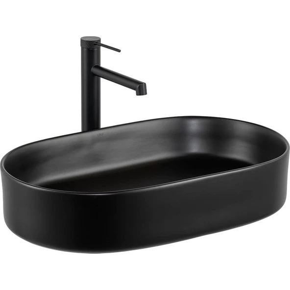 Lena E-W1202MS Tezgah Üstü Lavabo Mat Siyah ürün görseli