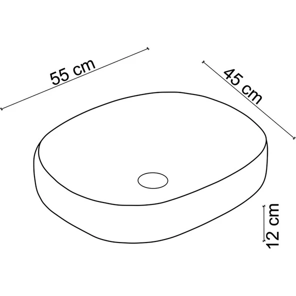 Lena EY-4712 Tezgah Üstü Lavabo Parlak Beyaz - Resim 2