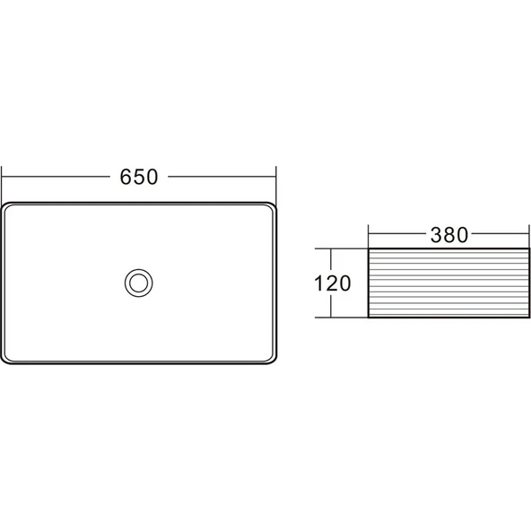 Lena E-2106M1 Tezgah Üstü Porselen Lavabo - Resim 3