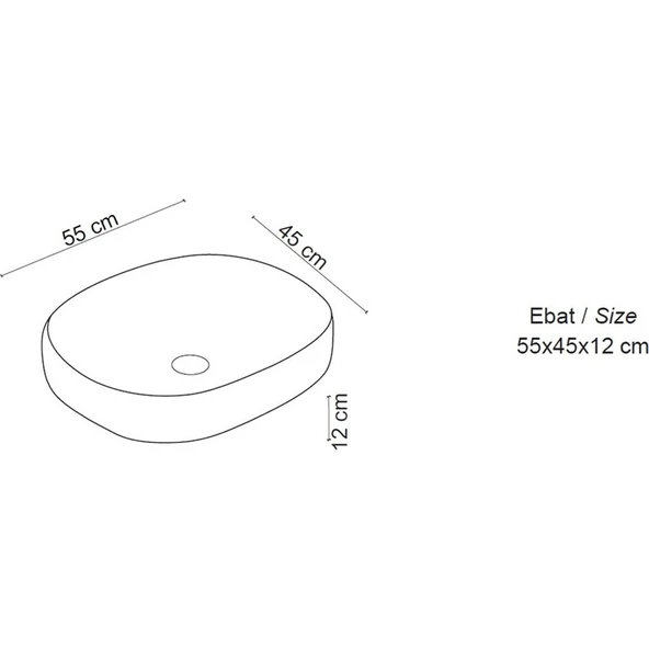 Lena Tezgahüstü Lavabo EY-4712 Beyaz - Resim 2