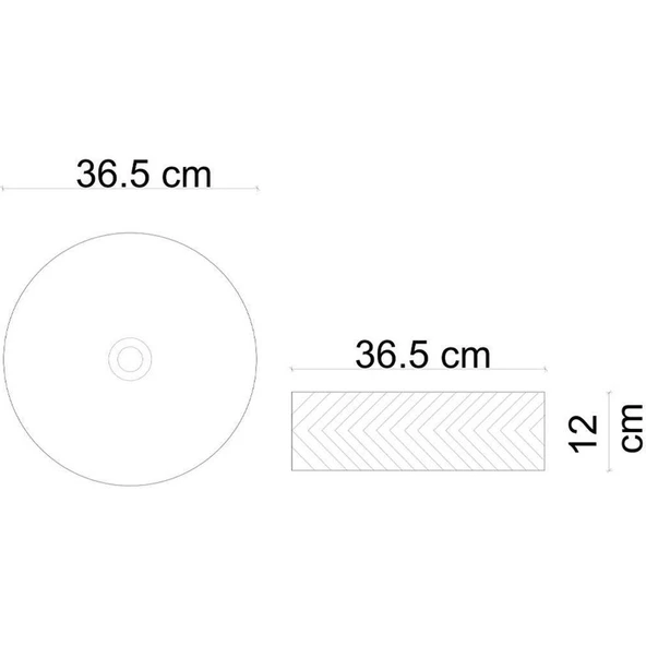 Lena Tezgah Üstü Lavabo (Mat Gri-Beyaz) E-W5002GB - Resim 4