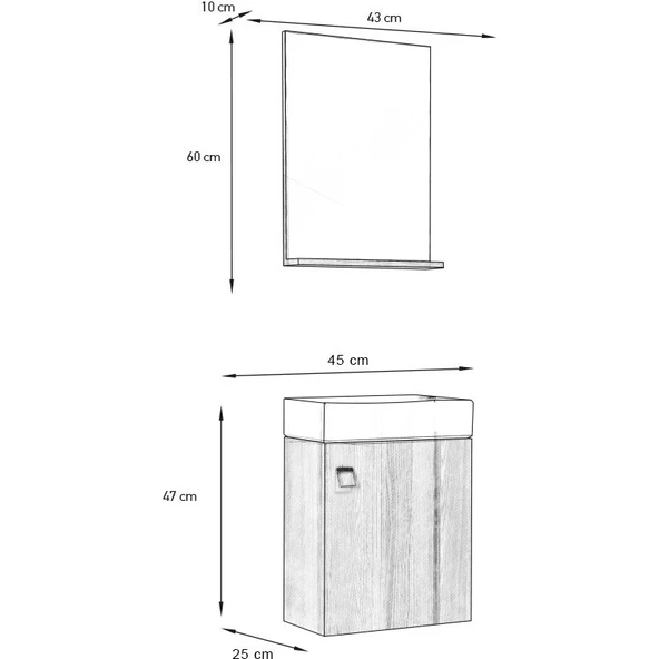 Livea Alara Beyaz Banyo Dolabı 45 cm - Resim 2