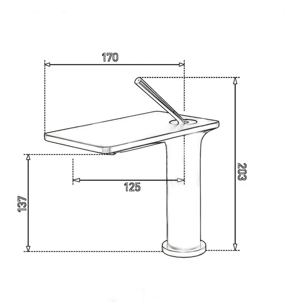 Fontana FJ-5015 Mat Siyah Lavabo Bataryası - Resim 2