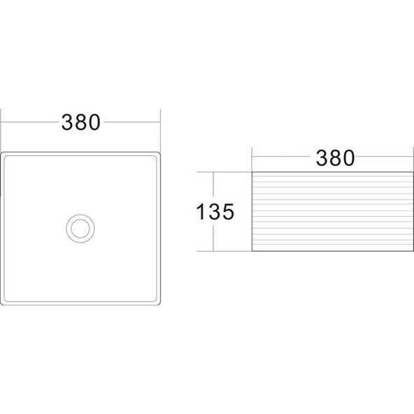 Lena E-2105M4 Tezgah Üstü Porselen Lavabo - Resim 3