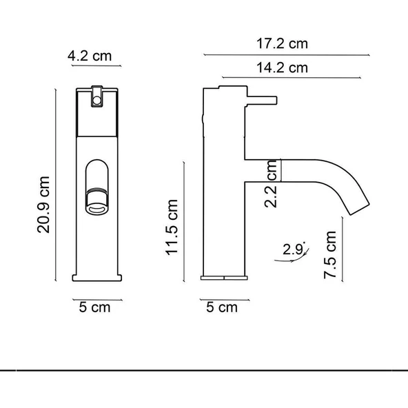 Fontana Lavabo Bataryası (Mermer Altın) FA-4012M - Resim 2