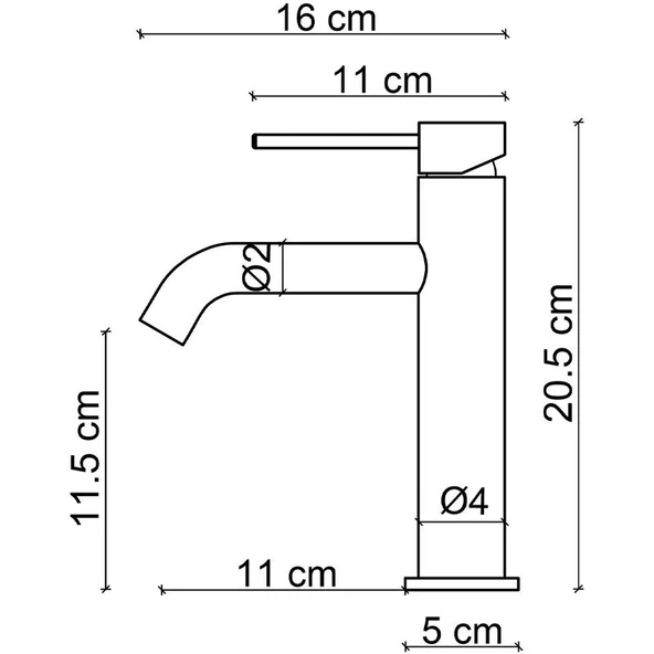 Fontana FJ-SS2015 Mat Siyah Lavabo Bataryası - Resim 2
