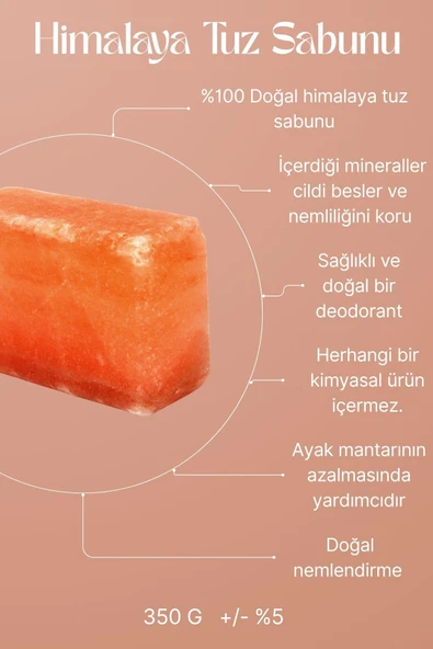 Himalaya Tuz Sabunu %100 Doğal Mineral Sabunu 350 G x 3 Adet - Resim 6