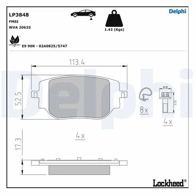 DELPHI LP3848 ARKA FREN BALATASI OTOMATİK EL FRENİ ZAFIRA LIFE 19> VIVARO C 19> JUMPY III 16> EXPERT 16> TOYOTA PROACE 16> 294 mm 1673597480-155253722-SU001B2799 ürün görseli 1