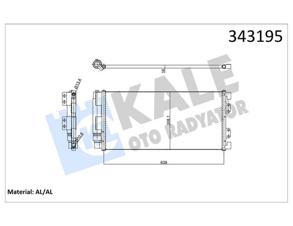 KALE 343195 KLIMA RADYATORU 18 K4F - 20 T2N - 25 K4F FREELANDER I L314 98>06 JRB500080-JRB000110-JRB101070 ürün görseli 1