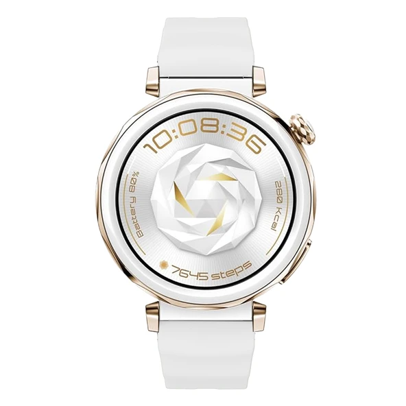 Sneezy Huawei Watch GT5 Pro 42mm İle Uyumlu SoftFlex Metal Tokalı Spor Silikon Akıllı Saat Kordonu  Beyaz - Resim 5