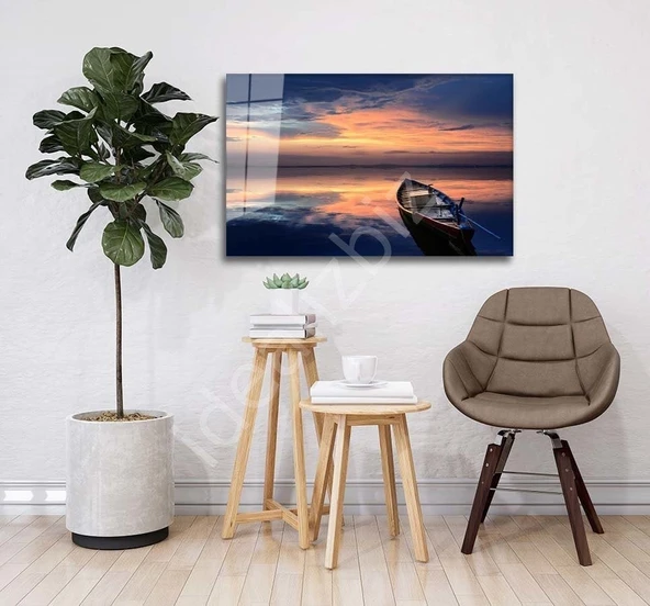 Günbatımı Manzara Cam Tablo 4mm Dayanıklı Temperli Cam - Resim 9