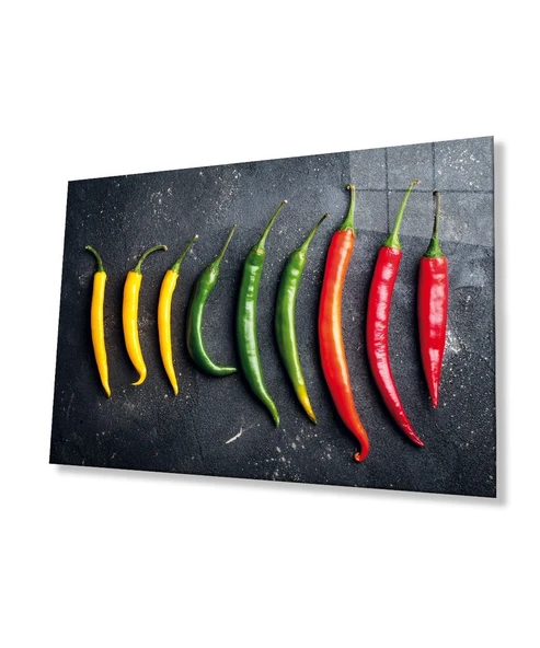 Renkli Biberler Cam Tablo - Resim 5