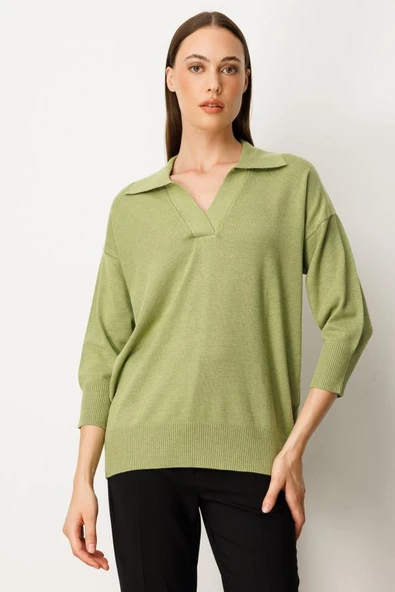 65301 ONTEKS TRUVAKAR KOL PATLI POLO YAKA BLUZ - Resim 12