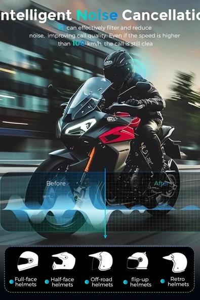 Bt68 Motosiklet Kask Bluetooth Kulaklık 1080p Kamera Ses Kontrolü Video Kayıt Özellikli İntercom - Resim 3