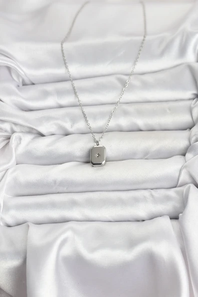 Zincir Gümüş Renk Minimal Kutup Yıldızı Model Kadın Kolye - EBJ251115W38417 - Resim 2