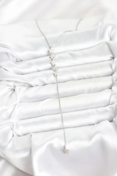 Zincir Gümüş Renk Yıldız Model Y Kolye - EBJ251115W38397 - Resim 2