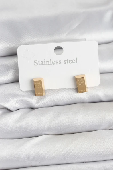 Gold Renk Külçe Altın Model Kadın Küpe - EBJ251115W38435 ürün görseli