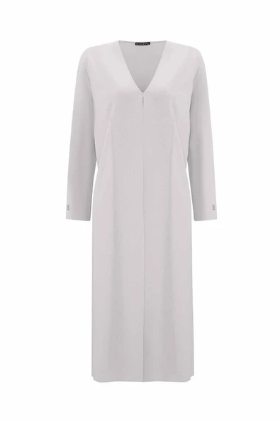 T25PF-9003 MISSDALIDA DÜZ RENK UZUN TRİKO HIRKA - Resim 2