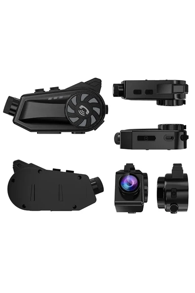 Bt68 Motosiklet Kask Bluetooth Kulaklık 1080p Kamera Ses Kontrolü Video Kayıt Özellikli İntercom - Resim 4