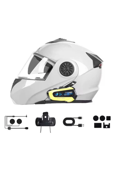 N3x Rgb Işıklı Intercom 3 Kişi Bağlantılı 1000mah Motosiklet Bluetooth Kulaklık Seti - Resim 5