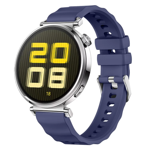 Sneezy Huawei Watch GT5 41mm İle Uyumlu SoftFlex Metal Tokalı Spor Silikon Akıllı Saat Kordonu  Lacivert ürün görseli