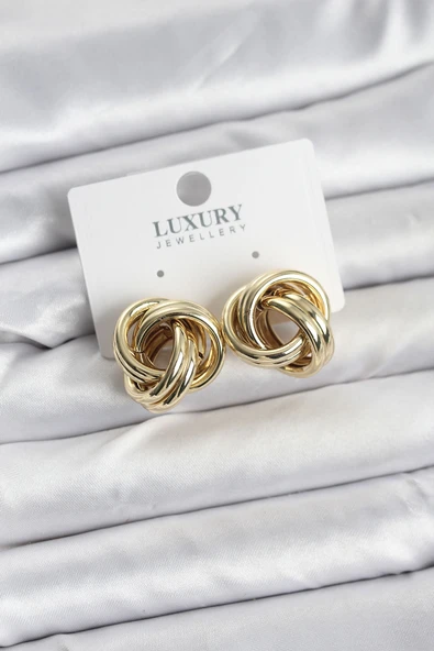 Pirinç Gold Renk Vintage Sarmal Model Kadın Küpe - EBJ251115W38440 ürün görseli