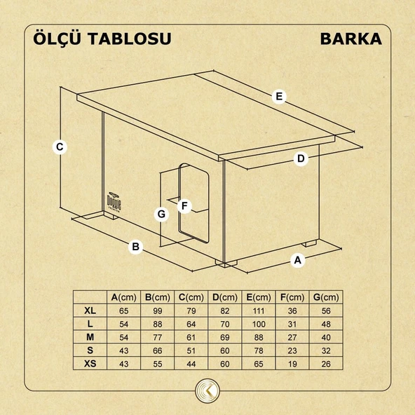 Doggi̇e Barka Model Ahşap Köpek Kulübesi̇ XL - Resim 2