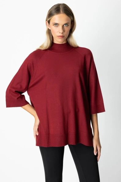 65310 ONTEKS ARKASI DÜĞMELİ YIRTMAÇLI YARIM BALIKÇI SALAŞ KAZAK - Resim 11