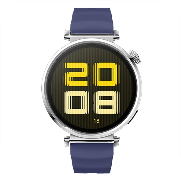 Sneezy Huawei Watch GT5 41mm İle Uyumlu SoftFlex Metal Tokalı Spor Silikon Akıllı Saat Kordonu  Lacivert - Resim 5