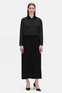 T25PF-8010 MISSDALIDA TRİKO DTY. UZUN DENİM KAP ürün görseli 1