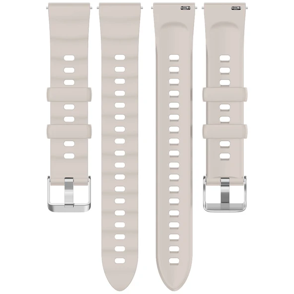 Sneezy Huawei Watch GT5 41mm İle Uyumlu SoftFlex Metal Tokalı Spor Silikon Akıllı Saat Kordonu  Starlight - Resim 6