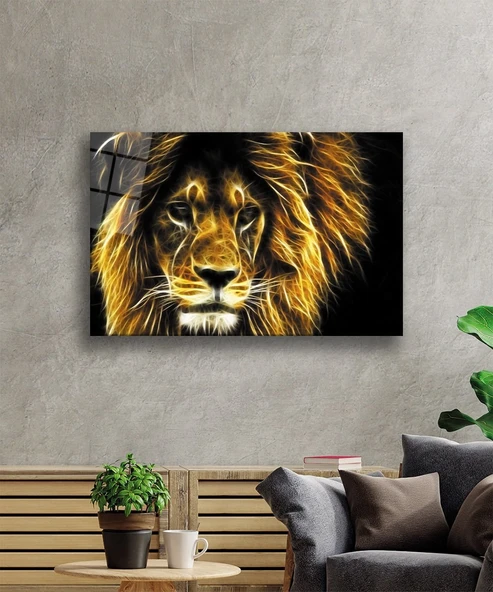 Aslan Hayvan Cam Tablo 4mm Dayanıklı Temperli Cam - Resim 8