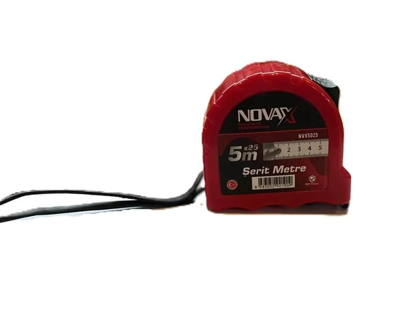 Novax Şerit Metre Kırmızı 5X25 Mm - Resim 2