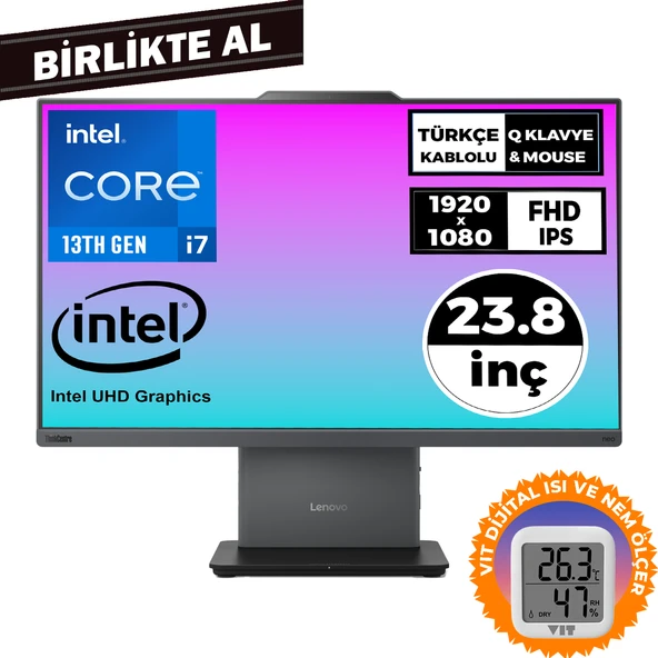 Lenovo ThinkCentre Neo 50a i7-13620H 16GB 1TB SSD 23.8" W11P AIO+VIT Termometre 12SC000KTR 054 ürün görseli 1