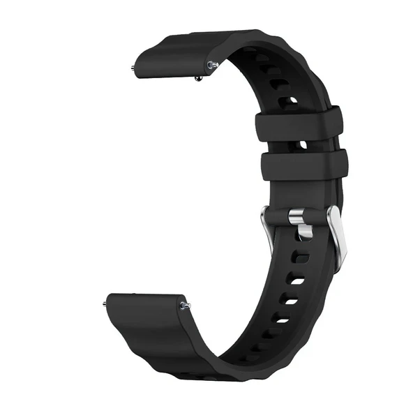 Sneezy Huawei Watch GT4 41mm İle Uyumlu SoftFlex Metal Tokalı Spor Silikon Akıllı Saat Kordonu  Siyah - Resim 3